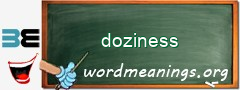 WordMeaning blackboard for doziness